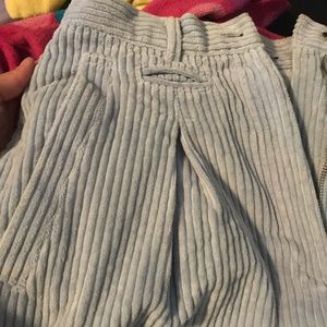 Baby blue Textured pants